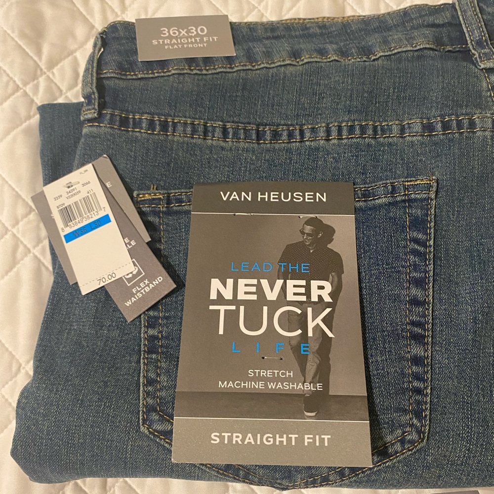 Van Heusen Men's Denim Straight Jeans 36x30 NWT